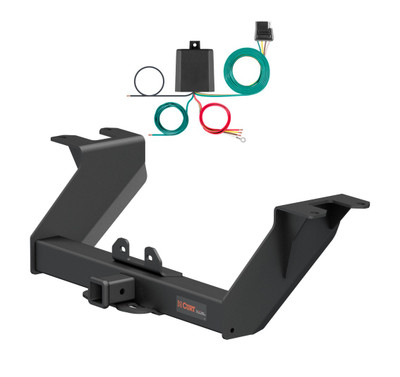 2019 - 2026 Chevrolet Silverado 1500 With factory receiver Curt 2", Class 5 Trailer Tow Hitch + 4-flat Wiring Kit 15307