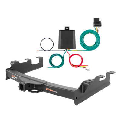 01 - 10 Chevrolet Silverado 2500 HD 6' bed, factory replacement hitch Curt 2", Class 5 Trailer Tow Hitch + 4-flat Wiring Kit 15302