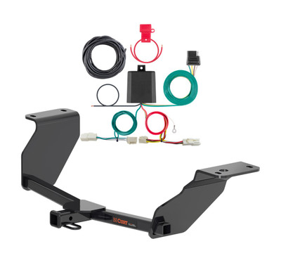 2020 - 2026 Toyota Corolla Sedan, excluding AWD Curt 1-1/4", Class 1 Trailer Tow Hitch + 4-flat Wiring Kit 11596