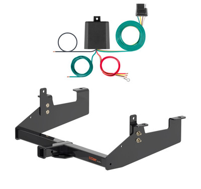2020 - 2026 Chevrolet Silverado 3500 HD 6' bed, excluding factory receiver, Tommy Gate lift or cab & chassis Curt 2", Class 3 Trailer Tow Hitch + 4-flat Wiring Kit 13447