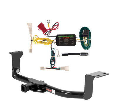 2012 - 2015 Toyota Pruis Plug-In Curt 1-1/4", Class 1 Trailer Tow Hitch + 4-flat Wiring Kit 11276