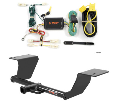 2012 - 2017 Toyota Camry Curt 1-1/4", Class 2 Trailer Tow Hitch + 4-flat Wiring Kit 12107
