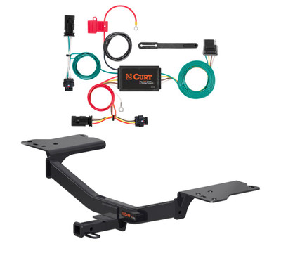 2017 - 2019 Chevrolet Cruze Hatchback, excluding diesel Curt 1-1/4", Class 1 Trailer Tow Hitch + 4-flat Wiring Kit 11458