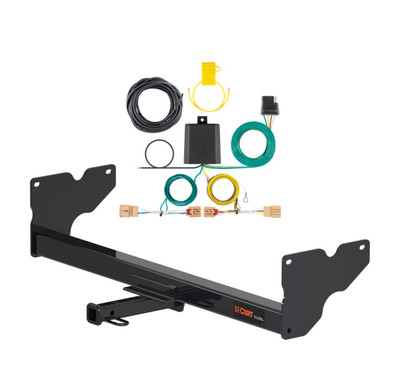 2018 - 2024 Volkswagen Tiguan Curt 1-1/4", Class 2 Trailer Tow Hitch + 4-flat Wiring Kit 12177