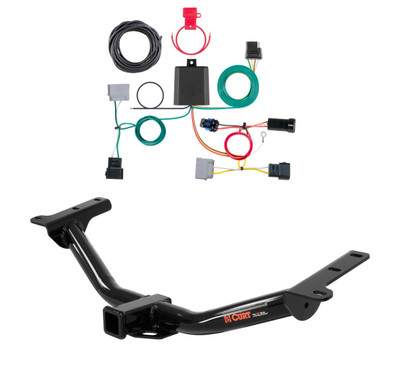 2012 - 2020 Dodge Journey wo/ LED Tailights Curt 2", Class 3 Trailer Tow Hitch + 4-flat Wiring Kit 13201