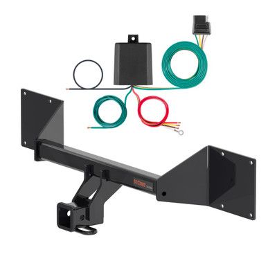 2021 - 2026 Volkswagen ID.4 Without factory receiver Curt 2", Class 3 Trailer Tow Hitch + 4-flat Wiring Kit 13492