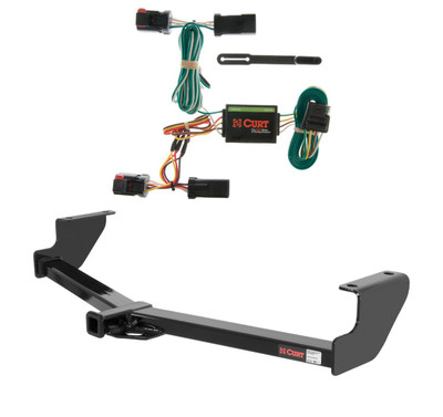 1996 - 2000 Dodge Caravan Excluding Stow 'n Go Curt 1-1/4", Class 2 Trailer Tow Hitch + 4-flat Wiring Kit 12094