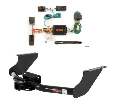 2009 - 2010 Dodge Ram 1500 Excluding factory receiver Curt 2", Class 4 Trailer Tow Hitch + 4-flat Wiring Kit 14374