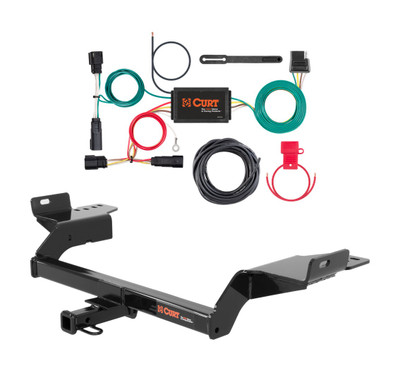 2017 - 2018 Ford Escape Excluding SE models Curt 1-1/4", Class 2 Trailer Tow Hitch + 4-flat Wiring Kit 12111