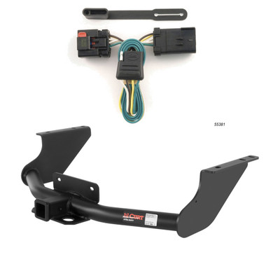 2009 - 2010 Dodge Ram 1500 Excluding factory receiver Curt 2", Class 5 Trailer Tow Hitch + 4-flat Wiring Kit 15572-1