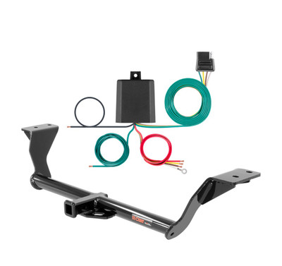 2015 - 2021 Volkswagen Golf Hatchback Curt 1-1/4", Class 1 Trailer Tow Hitch + 4-flat Wiring Kit 11412