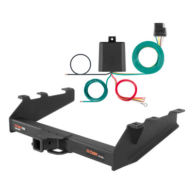 94 - 02 Dodge Ram 3500 With factory bumper Curt 2", Class 5 Trailer Tow Hitch + 4-flat Wiring Kit 15319