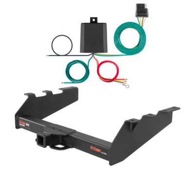 1994 - 1998 Dodge Ram 3500 With factory bumper Curt 2", Class 5 Trailer Tow Hitch + 4-flat Wiring Kit 15318