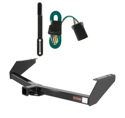 1999 - 2000 Dodge Van (full size) Excluding factory step bumper Curt 2", Class 3 Trailer Tow Hitch + 4-flat Wiring Kit 13015