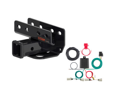 21 - 24 Ford Bronco w/LED Tailights Excluding factory receiver Curt 2", Class 3 Trailer Tow Hitch + 4-flat Wiring Kit 13493
