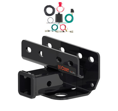 2021 - 2026 Ford Bronco w/LED Tailights Excluding factory receiver Curt 2", Class 3 Trailer Tow Hitch + 4-flat Wiring Kit 13493