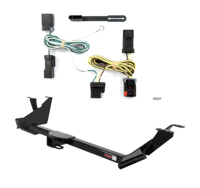 2004 - 2007 Dodge Grand Caravan With Stow 'n Go Curt 2", Class 3 Trailer Tow Hitch + 4-flat Wiring Kit 13389