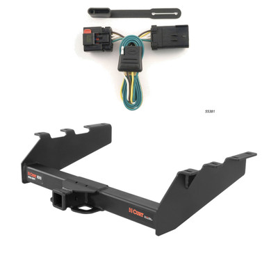 1999 - 2002 Dodge Ram 2500 6.5' bed, factory bumper Curt 2", Class 5 Trailer Tow Hitch + 4-flat Wiring Kit 15318