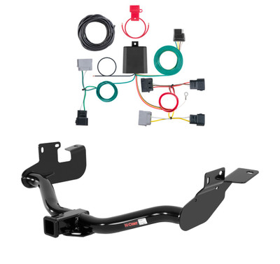 2005 - 2007 Ford Escape Without factory 1-1/4" receiver hitch Curt 2", Class 3 Trailer Tow Hitch + 4-flat Wiring Kit 13650