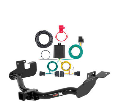 2008 - 2012 Ford Escape Without factory 1-1/4" receiver hitch Curt 2", Class 3 Trailer Tow Hitch + 4-flat Wiring Kit 13650