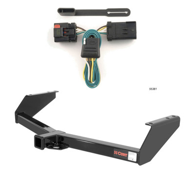 2001 - 2003 Dodge Van (full size) Excluding factory step bumper Curt 2", Class 3 Trailer Tow Hitch + 4-flat Wiring Kit 13015