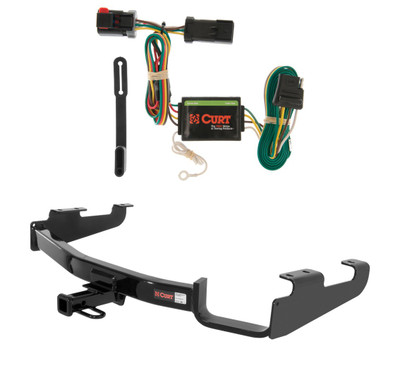 2001 - 2003 Dodge Grand Caravan Excluding Stow 'n Go and Sport Curt 1-1/4", Class 2 Trailer Tow Hitch + 4-flat Wiring Kit 12362