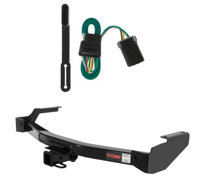 1999 - 2000 Dodge Van (full size) With factory step bumper Curt 2", Class 3 Trailer Tow Hitch + 4-flat Wiring Kit 13590