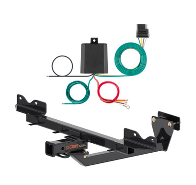 2012 - 2015 Mercedes-Benz ML350 Excluding diesel Curt 2", Class 3 Trailer Tow Hitch + 4-flat Wiring Kit 13411