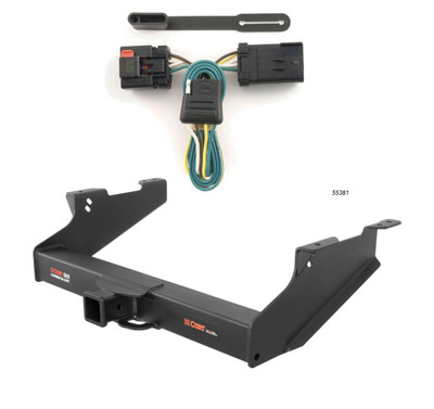 2003 - 2010 Dodge Ram 2500 Excluding factory receiver Curt 2-1/2", Class 5 Trailer Tow Hitch + 4-flat Wiring Kit 15704