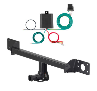 2015 - 2020 Mercedes-Benz C300 Sedan Curt 1-1/4", Class 1 Trailer Tow Hitch + 4-flat Wiring Kit 11485