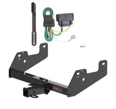 2015 - 2019 Ford F-150 Excluding factory receiver or Police Responder Curt 2", Class 3 Trailer Tow Hitch + 4-flat Wiring Kit 13475