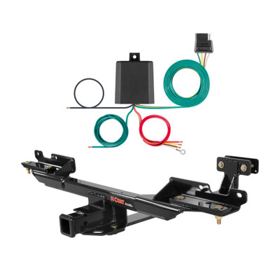 2014 - 2016 Mercedes-Benz GL450 Excluding active curve system Curt 2", Class 3 Trailer Tow Hitch + 4-flat Wiring Kit 13190
