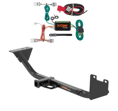 2013 - 2019 Nissan Sentra Sedan, excluding SR, SR Turbo and Nismo Curt 1-1/4", Class 1 Trailer Tow Hitch + 4-flat Wiring Kit 11349