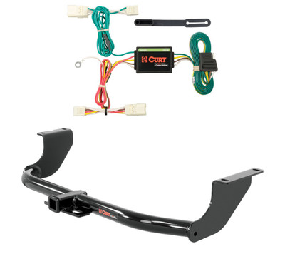 2014 - 2024 Mitsubishi Mirage Hatchback Curt 1-1/4", Class 1 Trailer Tow Hitch + 4-flat Wiring Kit 11394