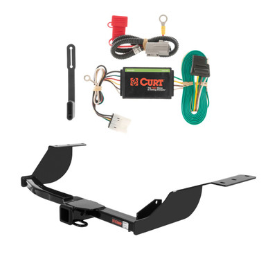 2007 - 2013 Mitsubishi Outlander Curt 2", Class 3 Trailer Tow Hitch + 4-flat Wiring Kit 13581