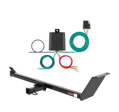 2008 - 2010 Mitsubishi Lancer Sedan, excluding Ralliart and fore to aft mufflers Curt 1-1/4", Class 1 Trailer Tow Hitch + 4-flat Wiring Kit 11479