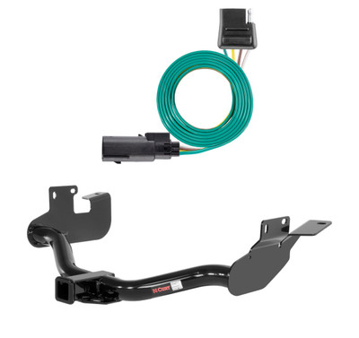 2008 - 2011 Mercury Mariner With factory 1-1/4" receiver hitch Curt 2", Class 3 Trailer Tow Hitch + 4-flat Wiring Kit 13651
