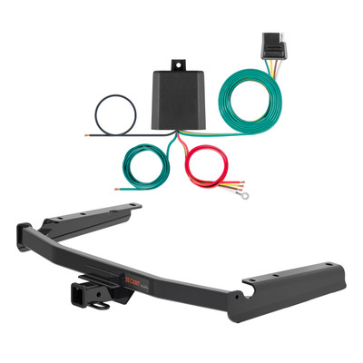 18 - 19 Lexus RX350L Excluding twin exhaust tips Curt 2", Class 3 Trailer Tow Hitch + 4-flat Wiring Kit 13394
