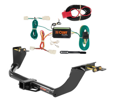 2014 - 2020 Mitsubishi Outlander Curt 2", Class 3 Trailer Tow Hitch + 4-flat Wiring Kit 13163