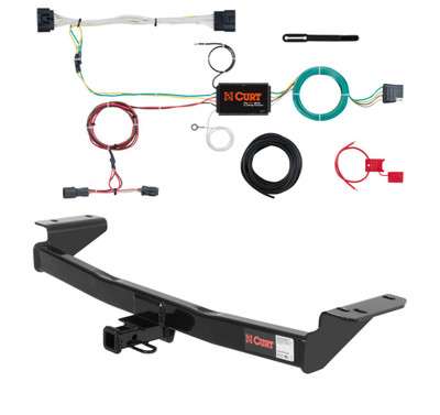 2011 - 2015 Kia Sportage Excluding SX models Curt 1-1/4", Class 2 Trailer Tow Hitch + 4-flat Wiring Kit 12030
