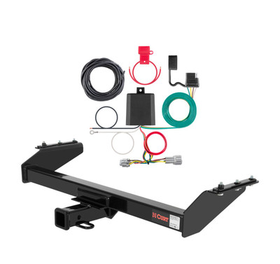 2000 - 2004 Nissan Frontier 4-door, short bed Curt 2", Class 3 Trailer Tow Hitch + 4-flat Wiring Kit 13841