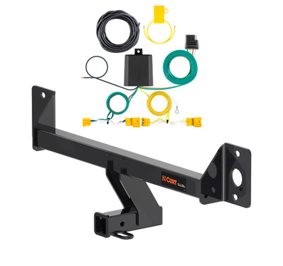 2021 - 2022 Mercedes-Benz GLC300 Excluding factory receiver Curt 2", Class 3 Trailer Tow Hitch + 4-flat Wiring Kit 13477