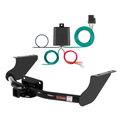 19 - 24 Ram 1500 Classic Excluding factory receiver Curt 2", Class 3 Trailer Tow Hitch + 4-flat Wiring Kit 13374