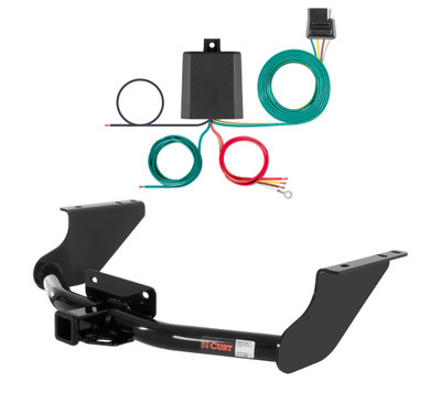 2011 - 2018 RAM 1500 Excluding factory receiver Curt 2", Class 4 Trailer Tow Hitch + 4-flat Wiring Kit 14374