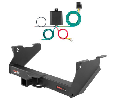2011 - 2013 RAM 2500 6' bed, with or without factory receiver Curt 2-1/2", Class 5 Trailer Tow Hitch + 4-flat Wiring Kit 15809