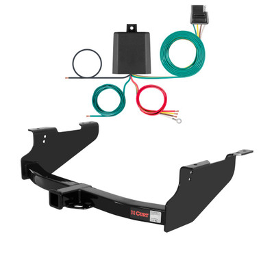2011 - 2024 RAM 2500 6' bed, excluding factory receiver Curt 2", Class 3 Trailer Tow Hitch + 4-flat Wiring Kit 13361