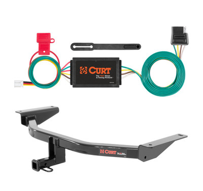 2016 - 2023 Mazda CX-9 Curt 1-1/4", Class 2 Trailer Tow Hitch + 4-flat Wiring Kit 12156