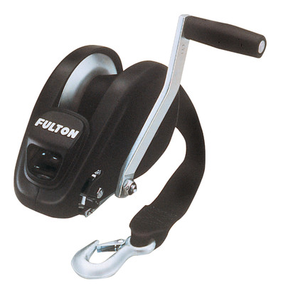 Fulton XLT 1,800 lb Marine Trailer Winch – Single-Speed, 20' Strap, 10" Handle | Corrosion-Resistant, ZMAX Finish