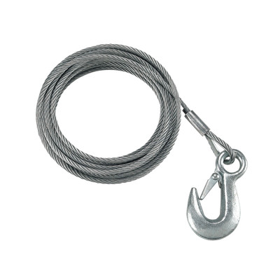 Fulton Trailer Winch Accessory, Cable w/ Hook, 3/16 in. x 25 ft.