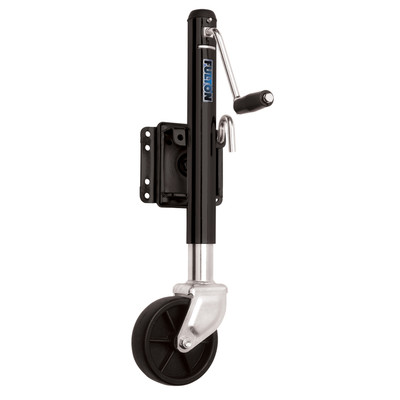 Fulton Utility Trailer Jack, Side Mount, 1,200 lbs. Lift Capacity, Side Wind, Bolt-On, 10 in. Travel, Black